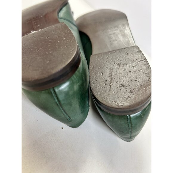 Vtg 9 West Nine West Green Womens Size 7.5M Leather Fringe Loafers Flats N-Sadie - Picture 8 of 8